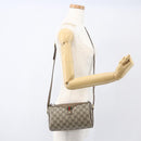 GUCCI GG Supreme Web Sherry Line Bag PVC Beige Gold 89 02 018 Auth 159003-23