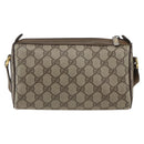 GUCCI GG Supreme Web Sherry Line Bag PVC Beige Gold 89 02 018 Auth 159003-2