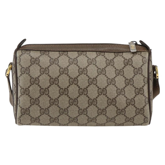 GUCCI GG Supreme Web Sherry Line Bag PVC Beige Gold 89 02 018 Auth 159003