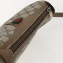 GUCCI GG Supreme Web Sherry Line Bag PVC Beige Gold 89 02 018 Auth 159003-6