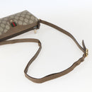GUCCI GG Supreme Web Sherry Line Bag PVC Beige Gold 89 02 018 Auth 159003-7