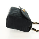 CHANEL Mini Matelasse 18 Chain Shoulder Bag Satin Black Gold CC Auth 159010V-4