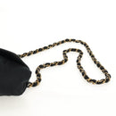 CHANEL Mini Matelasse 18 Chain Shoulder Bag Satin Black Gold CC Auth 159010V-14