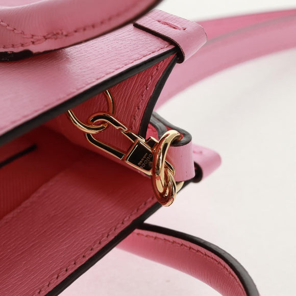 GUCCI Hand Bag Leather 2way Pink Gold 671623 Auth 159011M