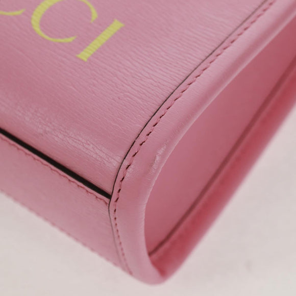 GUCCI Hand Bag Leather 2way Pink Gold 671623 Auth 159011M