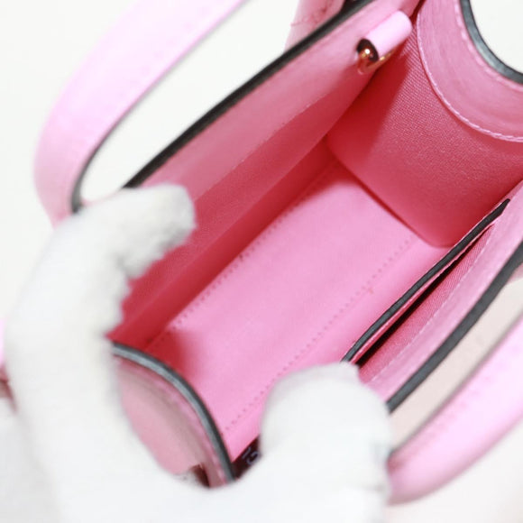 GUCCI Hand Bag Leather 2way Pink Gold 671623 Auth 159011M