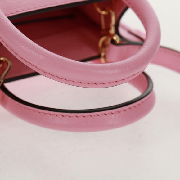 GUCCI Hand Bag Leather 2way Pink Gold 671623 Auth 159011M
