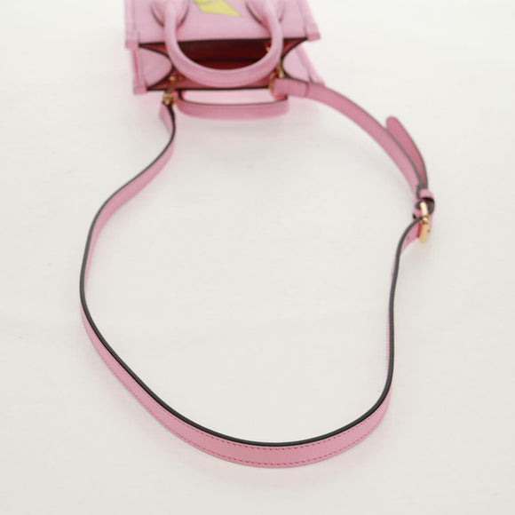 GUCCI Hand Bag Leather 2way Pink Gold 671623 Auth 159011M