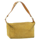 CELINE C Macadam Canvas Shoulder Bag Yellow Gold Auth 159012-1
