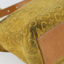 CELINE C Macadam Canvas Shoulder Bag Yellow Gold Auth 159012-9