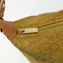 CELINE C Macadam Canvas Shoulder Bag Yellow Gold Auth 159012-10