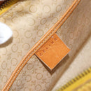 CELINE C Macadam Canvas Shoulder Bag Yellow Gold Auth 159012-17