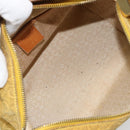 CELINE C Macadam Canvas Shoulder Bag Yellow Gold Auth 159012-11