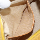 CELINE C Macadam Canvas Shoulder Bag Yellow Gold Auth 159012-20