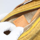 CELINE C Macadam Canvas Shoulder Bag Yellow Gold Auth 159012-12