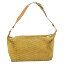 CELINE C Macadam Canvas Shoulder Bag Yellow Gold Auth 159012-2