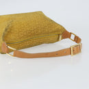 CELINE C Macadam Canvas Shoulder Bag Yellow Gold Auth 159012-7