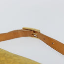CELINE C Macadam Canvas Shoulder Bag Yellow Gold Auth 159012-8