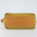 CELINE C Macadam Canvas Shoulder Bag Yellow Gold Auth 159012-5