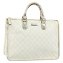 GUCCI GG Supreme Hand Bag PVC Leather White Gold 190259 Auth 159013-1