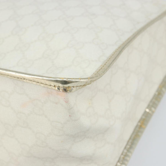 GUCCI GG Supreme Hand Bag PVC Leather White Gold 190259 Auth 159013