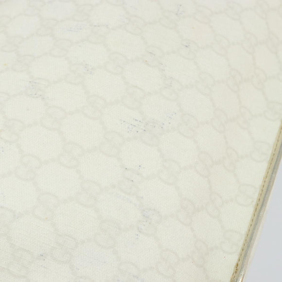 GUCCI GG Supreme Hand Bag PVC Leather White Gold 190259 Auth 159013