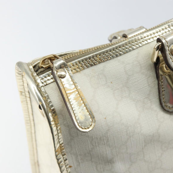 GUCCI GG Supreme Hand Bag PVC Leather White Gold 190259 Auth 159013