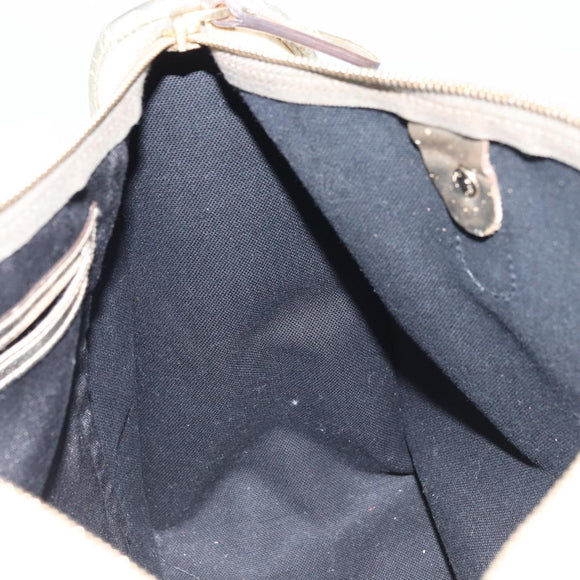 GUCCI GG Supreme Hand Bag PVC Leather White Gold 190259 Auth 159013