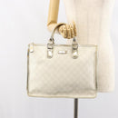 GUCCI GG Supreme Hand Bag PVC Leather White Gold 190259 Auth 159013-23