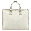 GUCCI GG Supreme Hand Bag PVC Leather White Gold 190259 Auth 159013-2