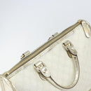 GUCCI GG Supreme Hand Bag PVC Leather White Gold 190259 Auth 159013-6