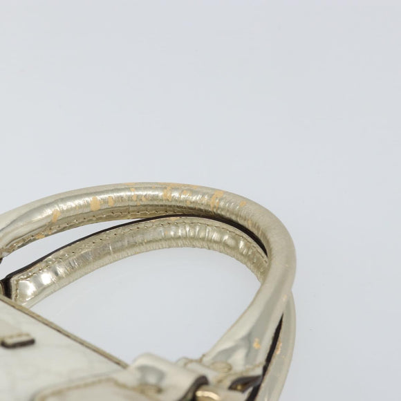 GUCCI GG Supreme Hand Bag PVC Leather White Gold 190259 Auth 159013