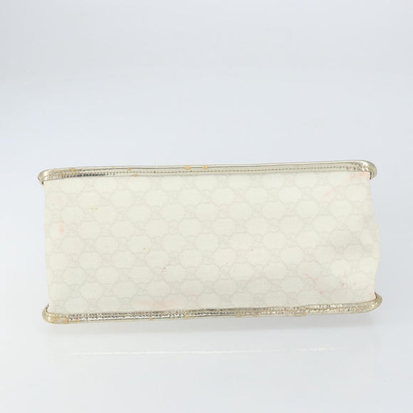 GUCCI GG Supreme Hand Bag PVC Leather White Gold 190259 Auth 159013
