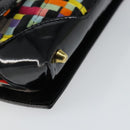 CHANEL 2.55 Shoulder Bag Velor Multicolor Gold CC Auth 159014SAV-16