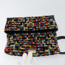 CHANEL 2.55 Shoulder Bag Velor Multicolor Gold CC Auth 159014SAV-20