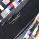 CHANEL 2.55 Shoulder Bag Velor Multicolor Gold CC Auth 159014SAV-21