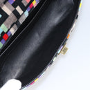 CHANEL 2.55 Shoulder Bag Velor Multicolor Gold CC Auth 159014SAV-10