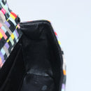 CHANEL 2.55 Shoulder Bag Velor Multicolor Gold CC Auth 159014SAV-22