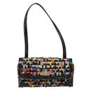 CHANEL 2.55 Shoulder Bag Velor Multicolor Gold CC Auth 159014SAV-13