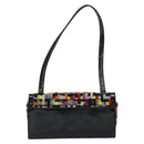 CHANEL 2.55 Shoulder Bag Velor Multicolor Gold CC Auth 159014SAV-2