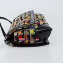 CHANEL 2.55 Shoulder Bag Velor Multicolor Gold CC Auth 159014SAV-4
