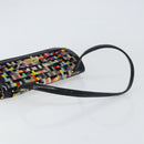 CHANEL 2.55 Shoulder Bag Velor Multicolor Gold CC Auth 159014SAV-7