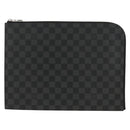LOUIS VUITTON Damier Graphite Pochette Jules GM Clutch Bag M41501 Auth 159017V-13