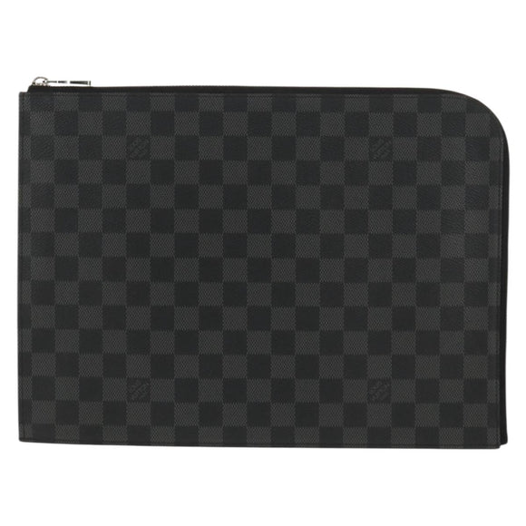 LOUIS VUITTON Damier Graphite Pochette Jules GM Clutch Bag M41501 Auth 159017V