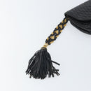 BALLY Pouch Leather Black Gold Auth 159018-12