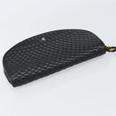 BALLY Pouch Leather Black Gold Auth 159018-6