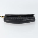 BALLY Pouch Leather Black Gold Auth 159018-7