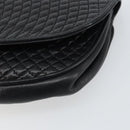 BALLY Pouch Leather Black Gold Auth 159018-8