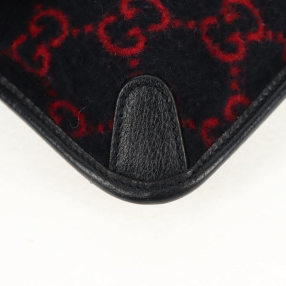 GUCCI GG Canvas Waist bag Wool Navy Gold 598181 Auth 159020V