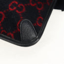 GUCCI GG Canvas Waist bag Wool Navy Gold 598181 Auth 159020V-16